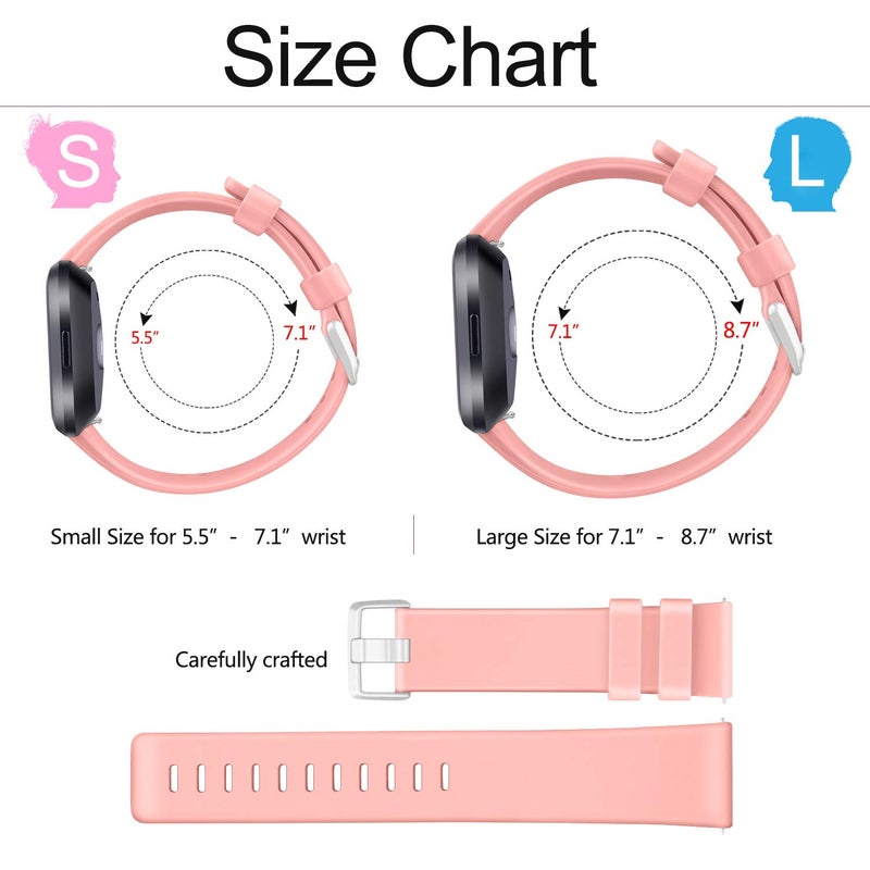 Meliya PACK 3 Soft Silicone Bands Compatible for Fitbit Versa 2 / Fitbit Versa/Fitbit Versa Lite Adjustable Sport Bands for Women Men Small Large (Purple+Violet+Peach, Small) - Image 5